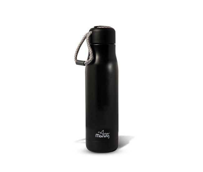Garrafa térmica any morning 600 ml inox preto antivazamento