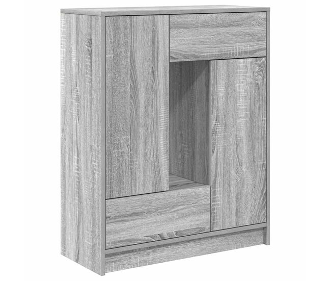 Aparador - bufete - móvei de apoio c/ gavetas e portas 73x31x90 cm sonoma cinzento pt1852