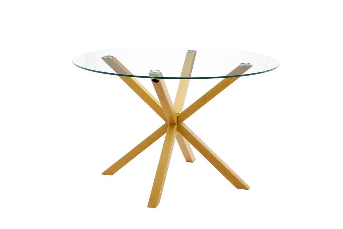 Mesa redonda de vidro temperado aurora 120cm. sala de jantar ou cozinha