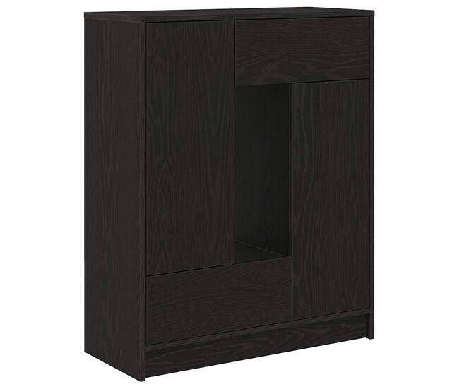 Aparador - bufete - móvei de apoio c/ gavetas e portas 73x31x90 cm carvalho preto pt1861