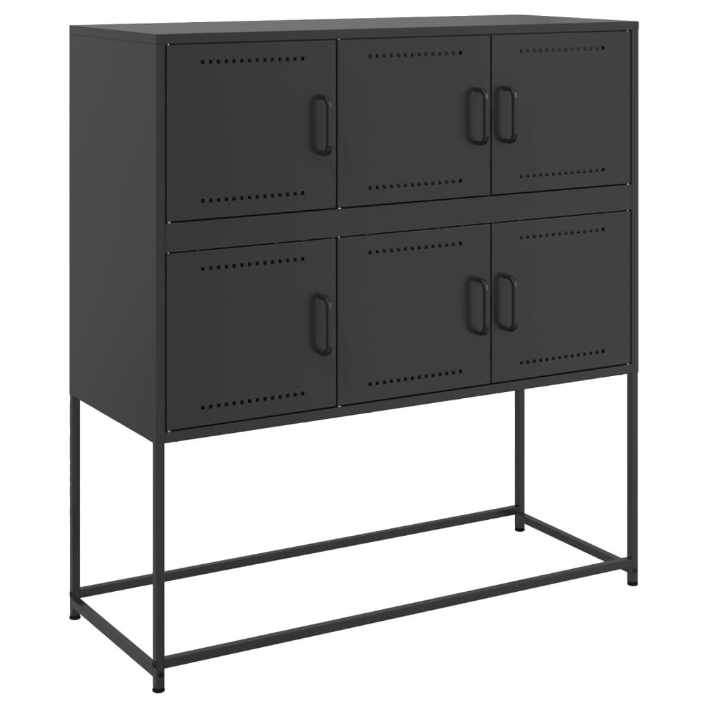 Aparador - bufete - móvei de apoio 100,5x39x107 cm aço preto pt2289
