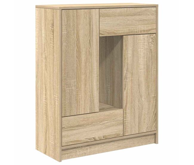 Aparador - bufete - móvei de apoio com gavetas e portas 73x31x90 cm carvalho sonoma pt1863