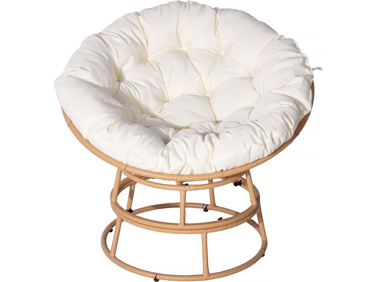 Cadeirão papasan interior/exterior loveuse estilo "bali" - ø91cm - bege