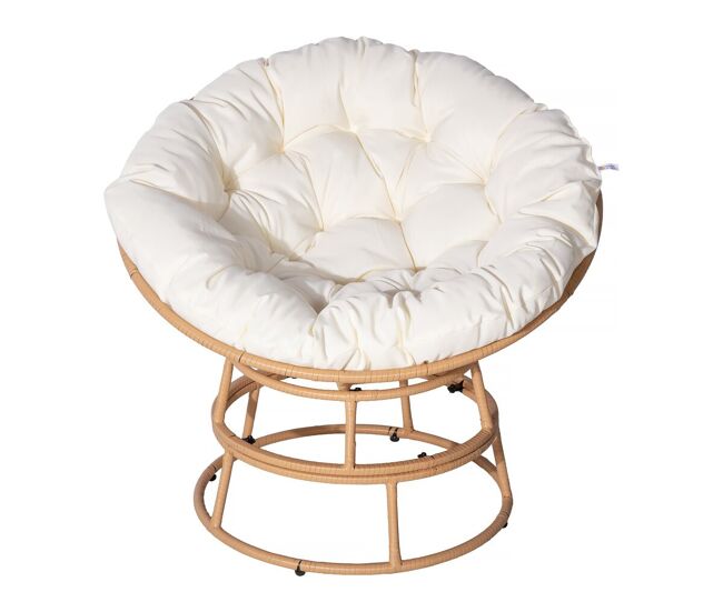Cadeirão papasan interior/exterior loveuse estilo "bali" - ø91cm - bege