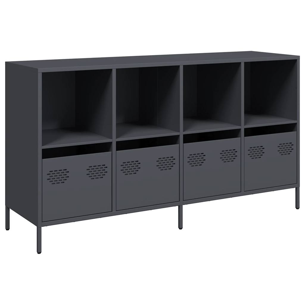 Aparador - bufete - móvei de apoio 135x39x73,5 cm aço laminado a frio antracite pt2263