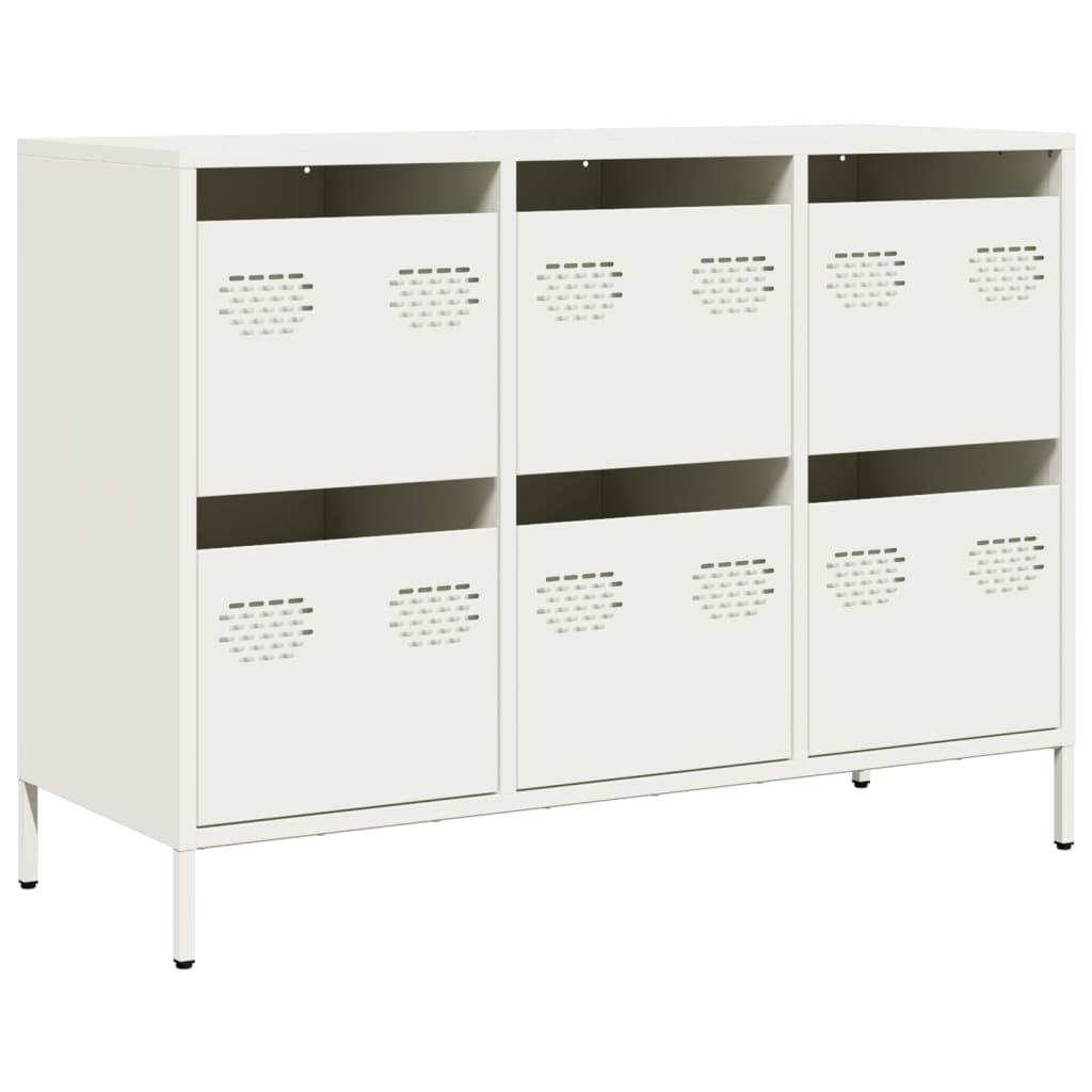 Aparador - bufete - móvei de apoio 101,5x39x73,5 cm aço laminado a frio branco pt2274