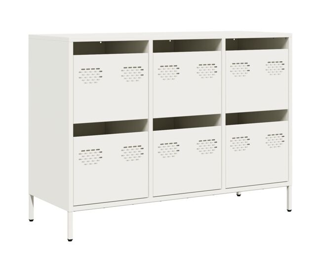 Aparador - bufete - móvei de apoio 101,5x39x73,5 cm aço laminado a frio branco pt2274
