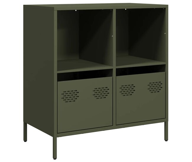 Aparador - bufete - móvei de apoio 68x39x73,5 cm aço laminado a frio verde-azeitona pt2327