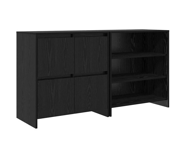 Bufete - móvei de apoio 2 pcs carvalho preto 70 x 41 x 75 cm madeira processada pt36