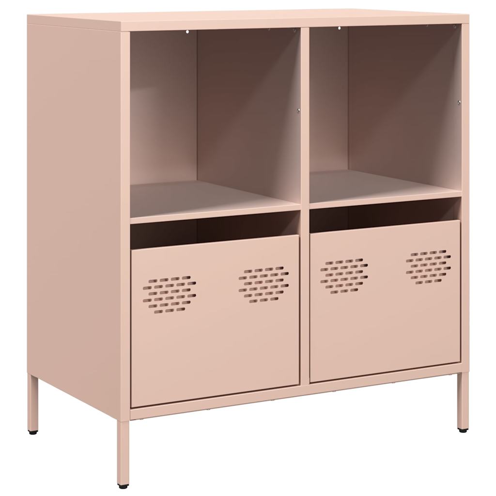 Aparador - bufete - móvei de apoio 68x39x73,5 cm aço laminado a frio rosa pt2316