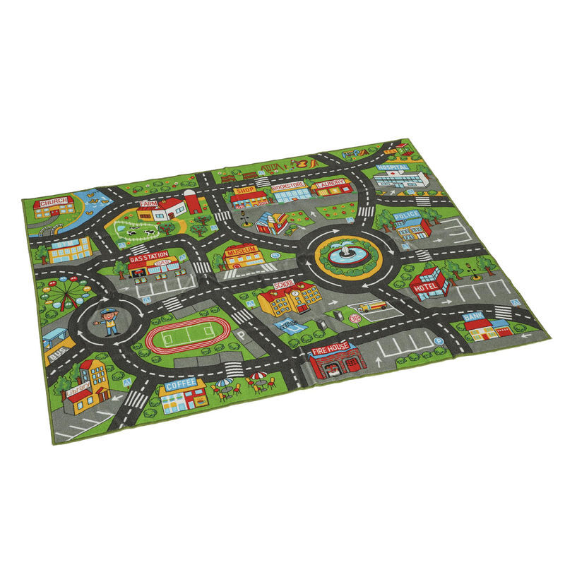 Aiyaplay tapete infantil estrada de cidade 200x150 cm tapete educativo antiderrapante para bebés para sala e quarto textura suave multicor