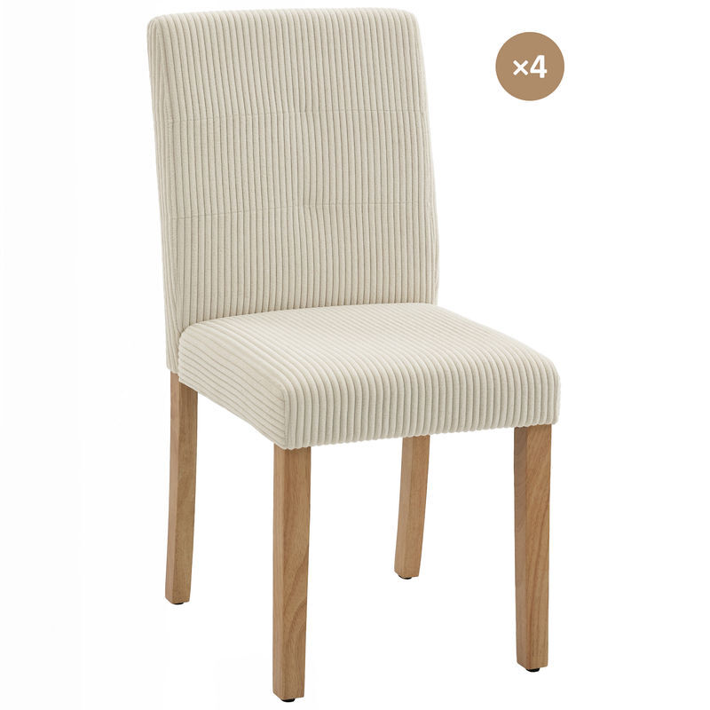 Cadeiras de Jantar Veludo, Madeira de Seringueira HOMCOM