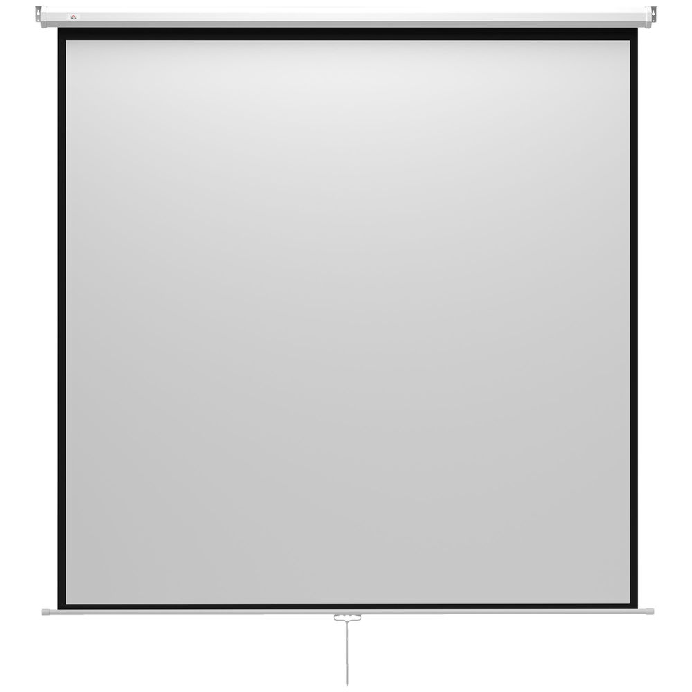Homcom ecrã de projeção manual 120 polegadas portátil formato 1:1 ângulo de visão 160° para interior e exterior cinema em casa eventos desportivos