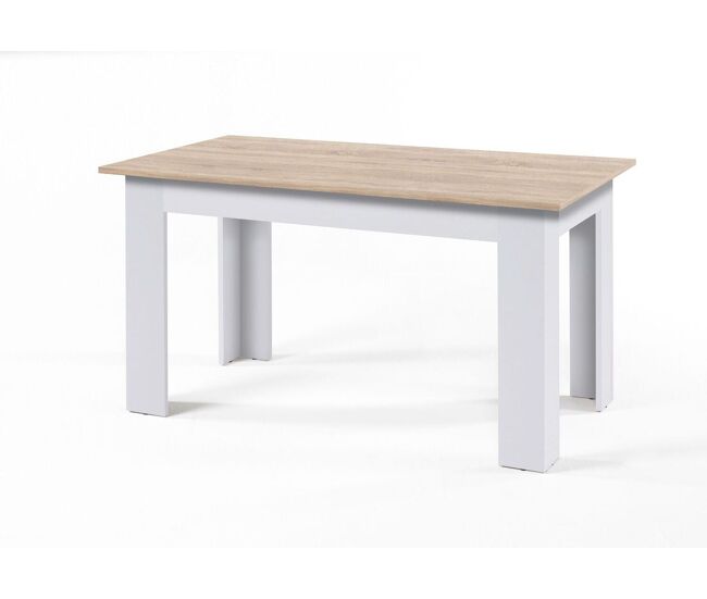 Mesa de jantar ou cozinha mira 138cm, branco e carvalho
