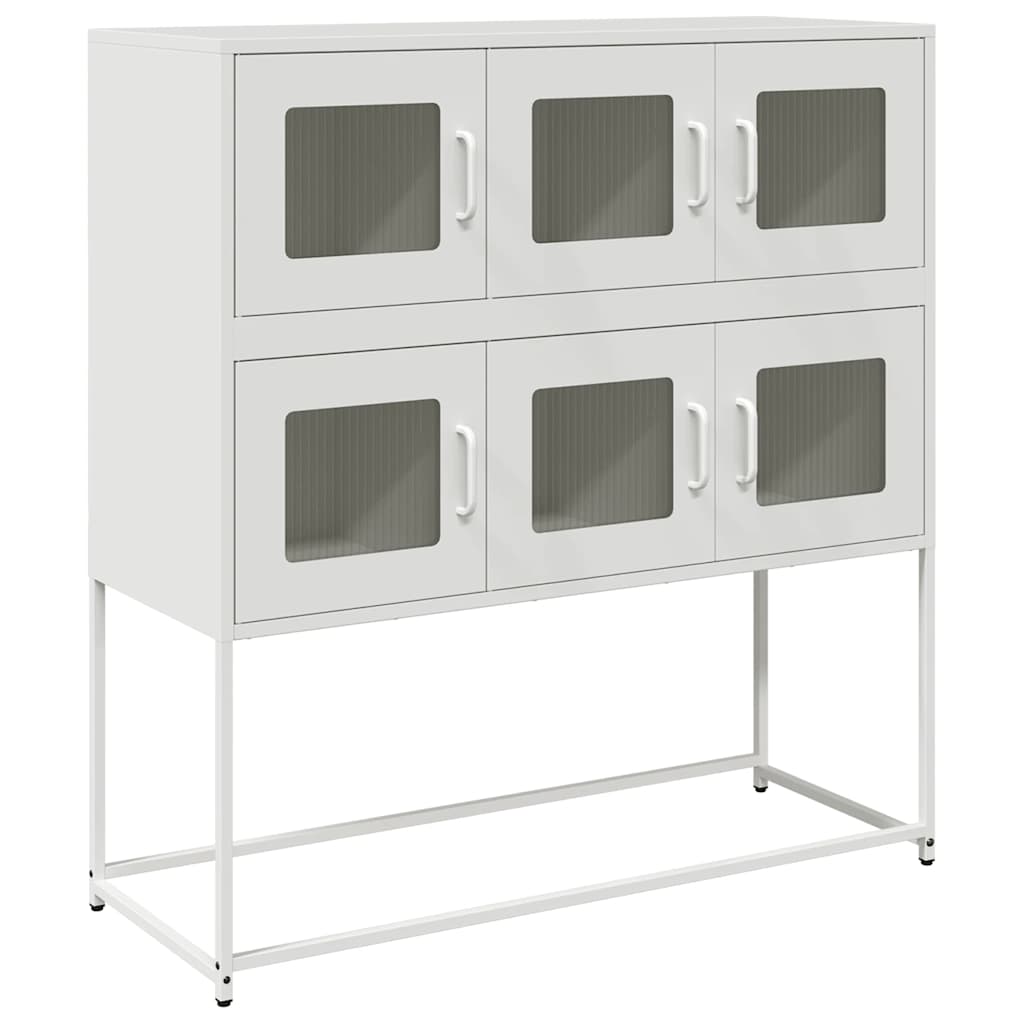 Aparador - bufete - móvei de apoio 100,5x39x107 cm aço laminado a frio branco pt2273