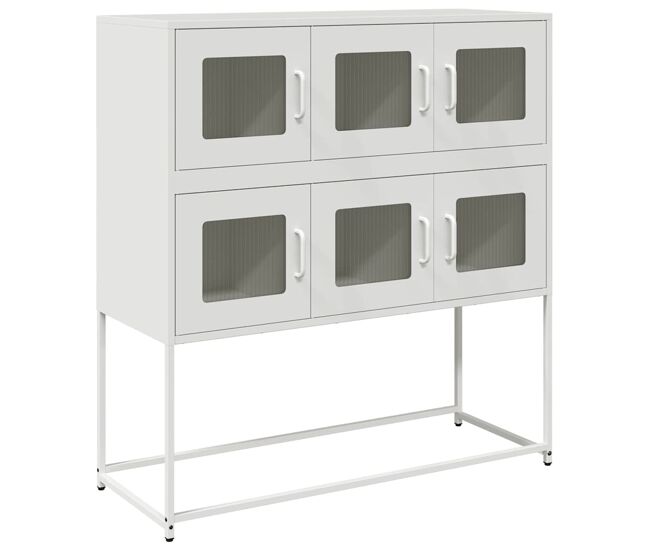 Aparador - bufete - móvei de apoio 100,5x39x107 cm aço laminado a frio branco pt2273