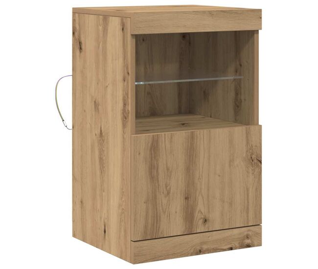 Aparador - bufete - móvei de apoio led carvalho artesanal 41 x 37 x 67 cm pt4191