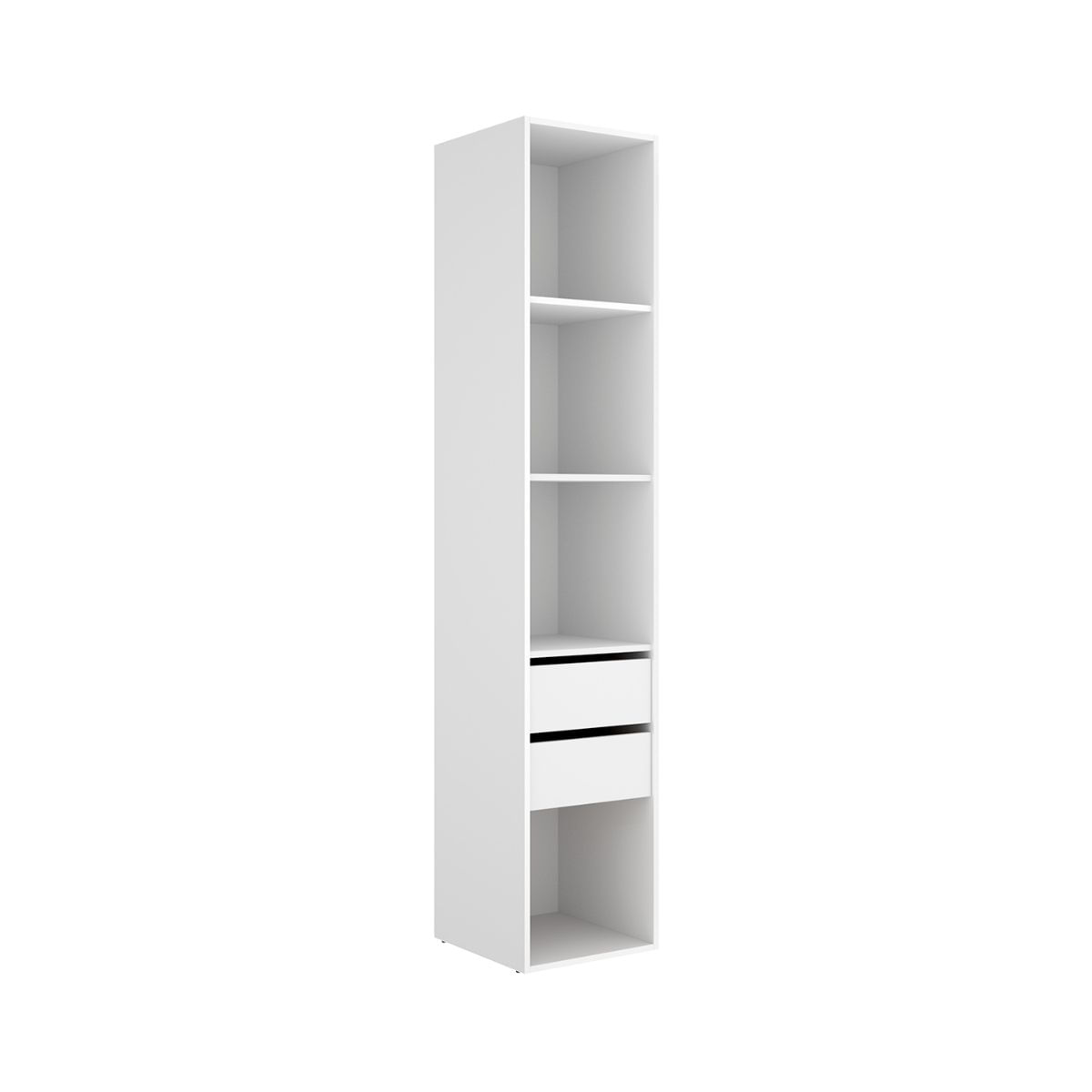 Guarda-roupa Closet Abierto con gavetas Suit - Branco - Altura 204 x Largura 45 x Prof 45 cm - Homekit