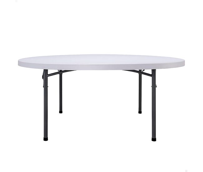 Peakform mesa redonda com pés dobráveis, creme, ø180x74 cm