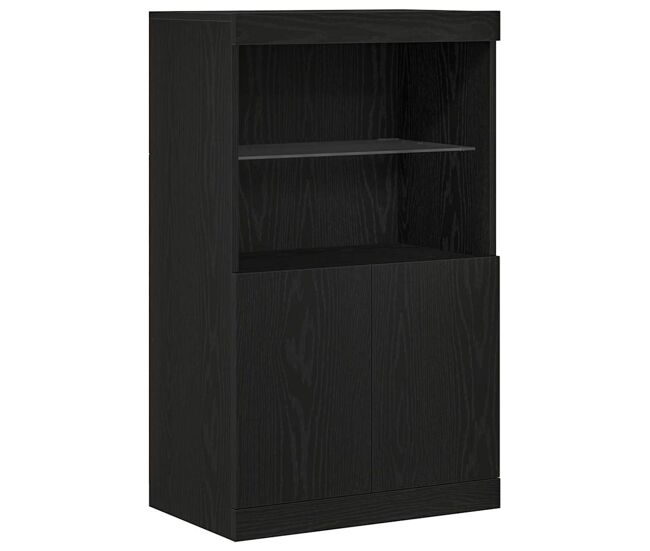 Aparador - bufete - móvei de apoio led preto 60 x 37 x 100 cm madeira processada pt4180