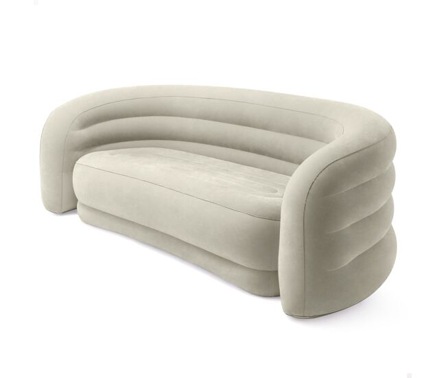 Sofá inflável intex curvo bege 229x109x81 cm
