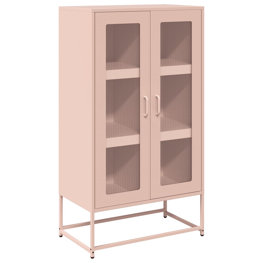 Armário alto - bufete - móvei de apoio 68x39x123 cm aço rosa pt2380