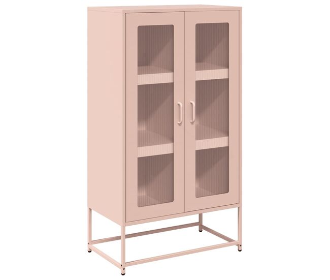 Armário alto - bufete - móvei de apoio 68x39x123 cm aço rosa pt2380