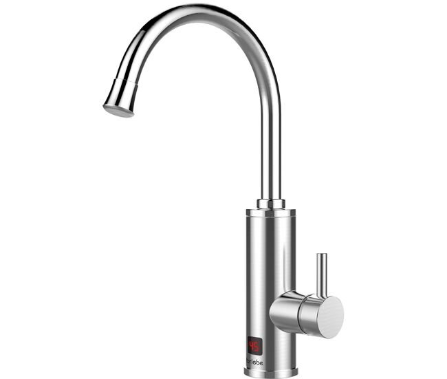 Briebe ih1205 torneira com aquecedor elétrico instantâneo de bancada, aquecedor de água baixo consumo, display, inox, 3600, aço inoxidável