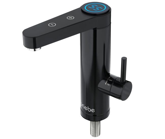 Briebe ih1206 torneira com aquecedor électrique instantâneo de bancada, aquecedor de água baixo consumo, display, inox, 3600, noir