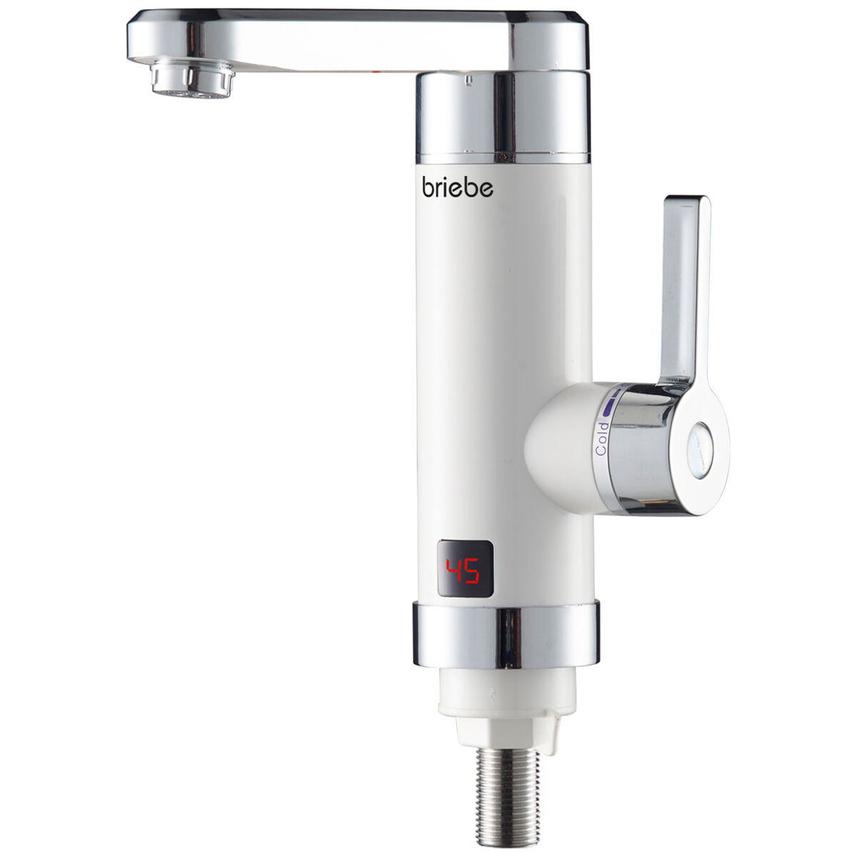 Briebe ih1203 torneira com aquecedor électrique instantâneo de bancada, aquecedor de água baixo consumo, display led, 3600, blanc