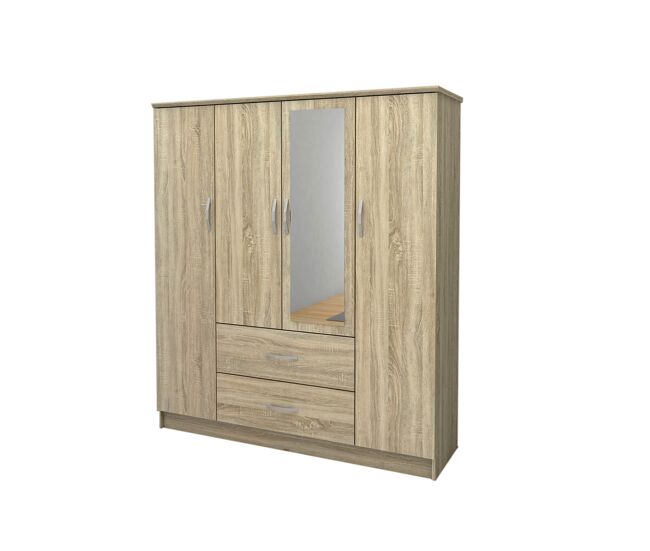Roupeiro de quarto 4 portas dn, com espelho