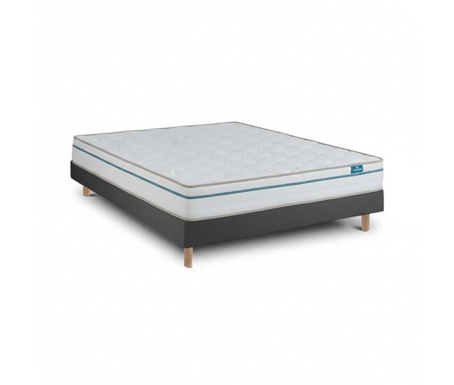 Leafsleep conjunto cloud one e sommier 15 cm — colchão viscoelástico 21 cm, 200 x 105 cm, altura total 51 cm, acabamento em madeira.