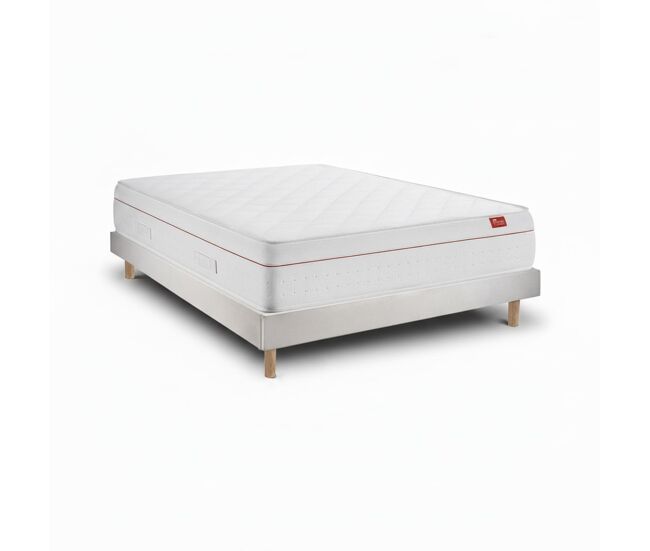 Conjunto deluxe ortopédico 190 x 80 cm — colchão molas ensacadas 27 cm + kit cama 15 cm, veludo e pés madeira 15 cm (alt. 57 cm).