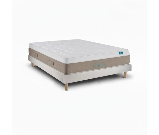 Conjunto cloud cotton 200 x 180 cm — colchão 30 cm + sommier kit milano cement, altura total 60 cm (±2 cm).