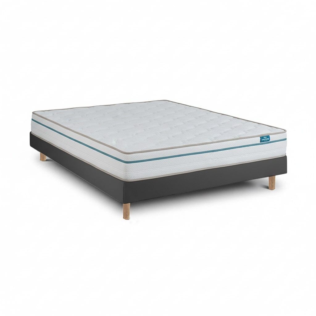 Leafsleep conjunto cloud one — colchão 21 cm viscoelástico e sommier 15 cm, 190 x 90 cm, altura total aprox. 51 cm.