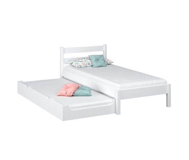 Cama individual de madeira com gaveta para colchão n01 branco