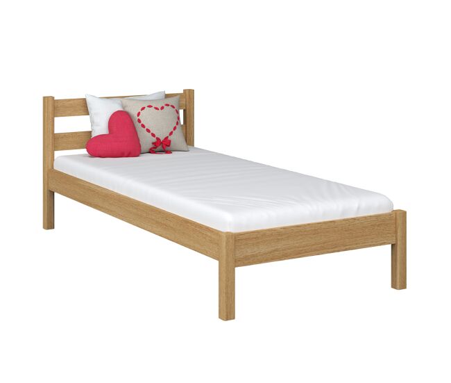 Cama individual de carvalho n01 carvalho natural