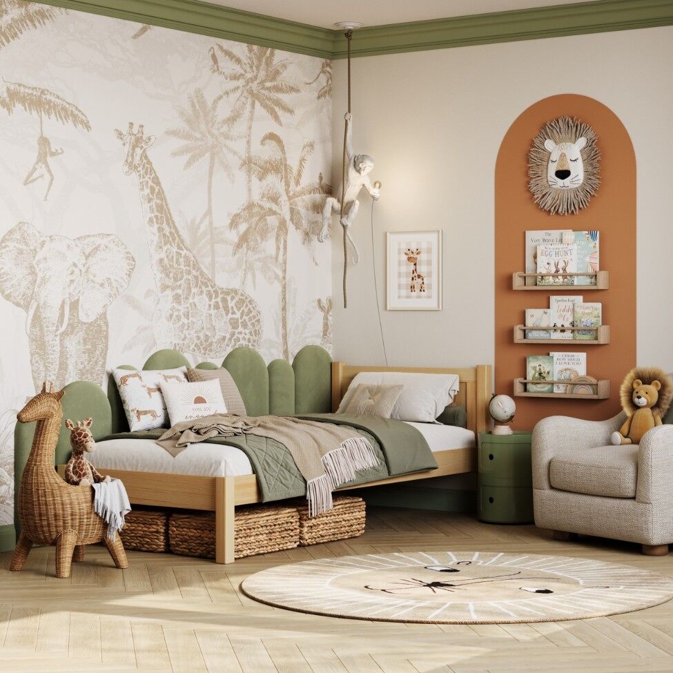 Cama individual de madeira n02 pinho natural