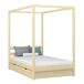 Cama individual de madeira com dossel e gaveta N01 100x180 Cama individual de madeira com dossel e gaveta N01 100x180 Pinho