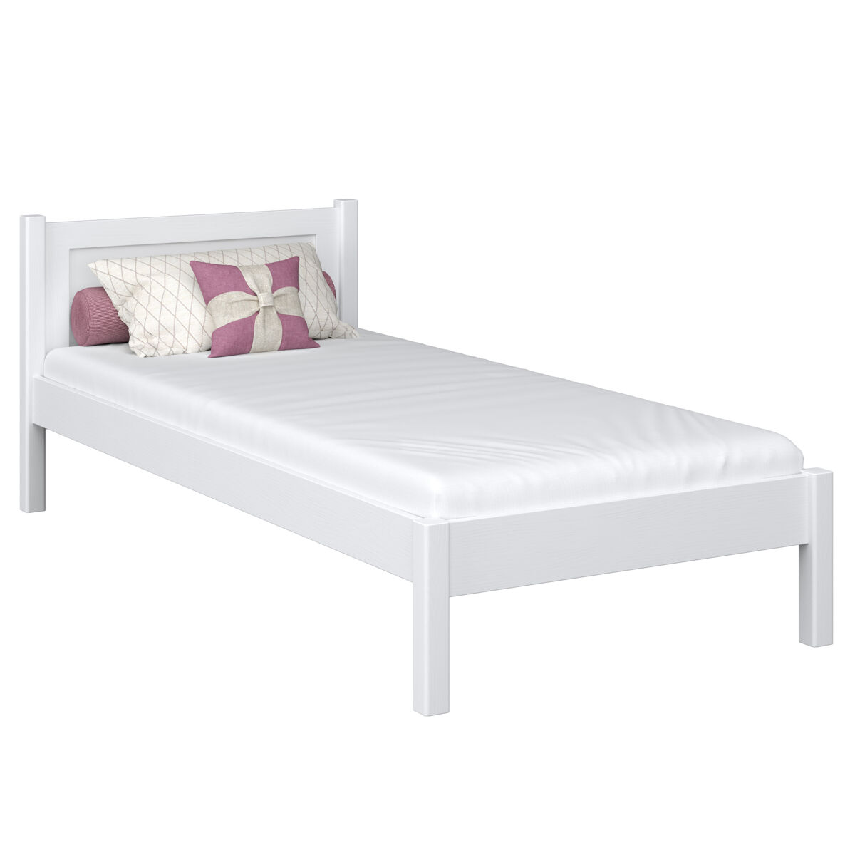 Cama individual de madeira n02 branco