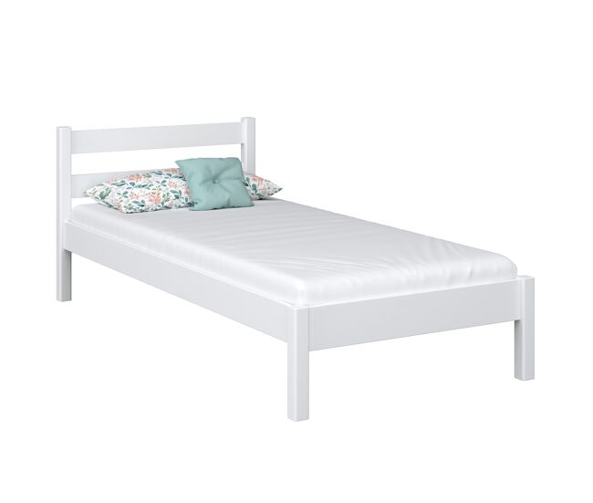 Cama individual de madeira n01 branco