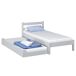 Cama individual de madeira com gaveta para colchão N01 80x190 Cama individual de madeira com gaveta para colchão N01 80x190 Branco/Cinza