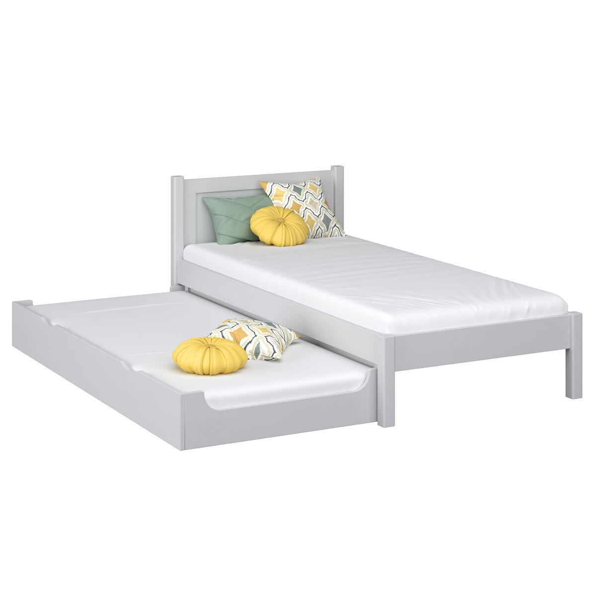 Cama individual com gaveta para colchão n02 cinza