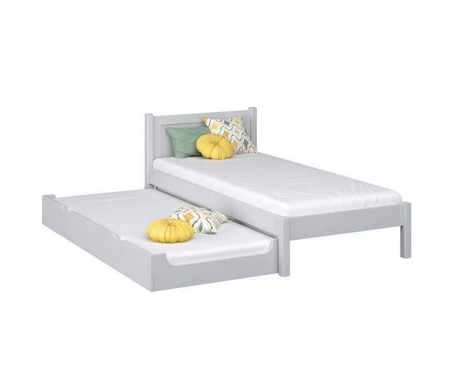 Cama individual com gaveta para colchão n02 cinza