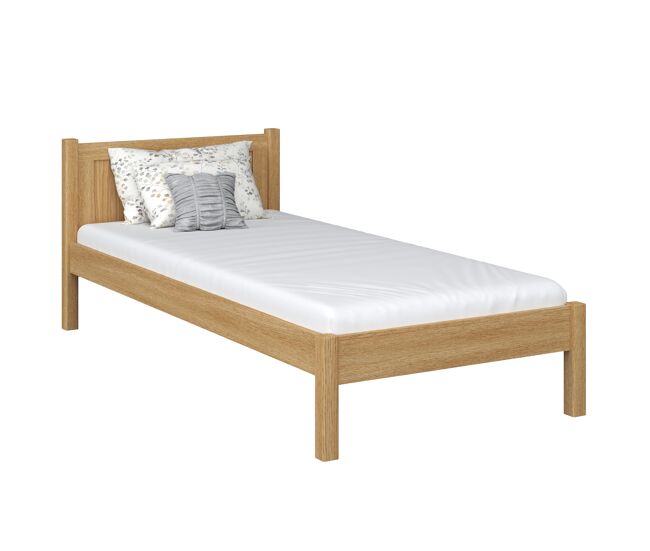 Cama individual de carvalho n02 carvalho natural