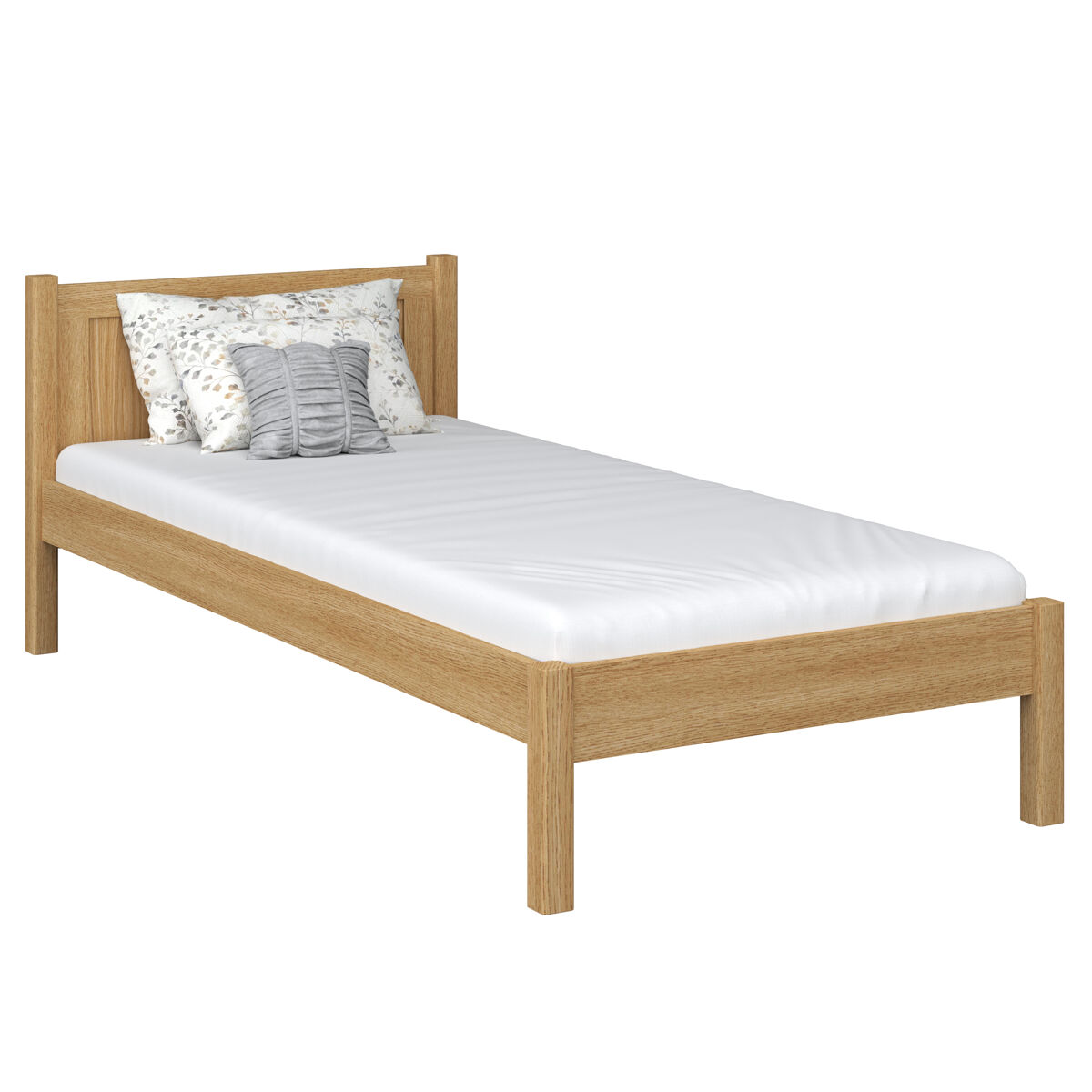 Cama individual de carvalho n02 carvalho natural
