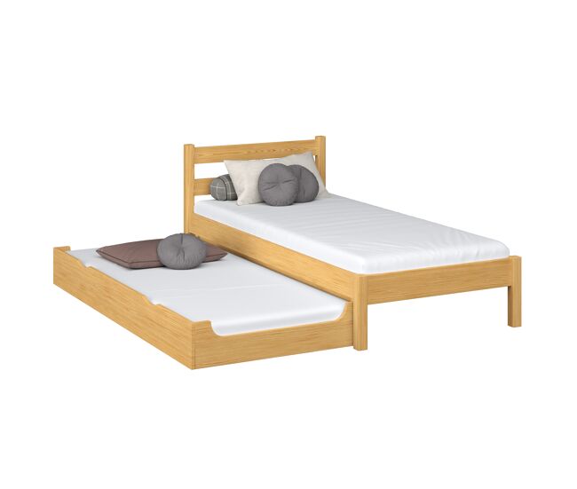 Cama individual de madeira com gaveta para colchão n01 pinho natural