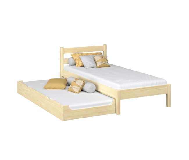 Cama individual de madeira com gaveta para colchão n01 pinho incolor