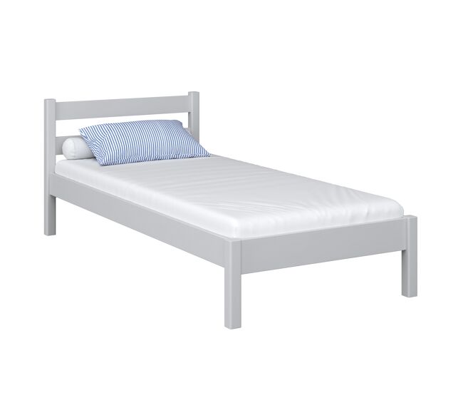 Cama individual de madeira n01 cinza