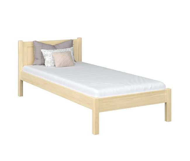 Cama individual de madeira n02 pinho incolor